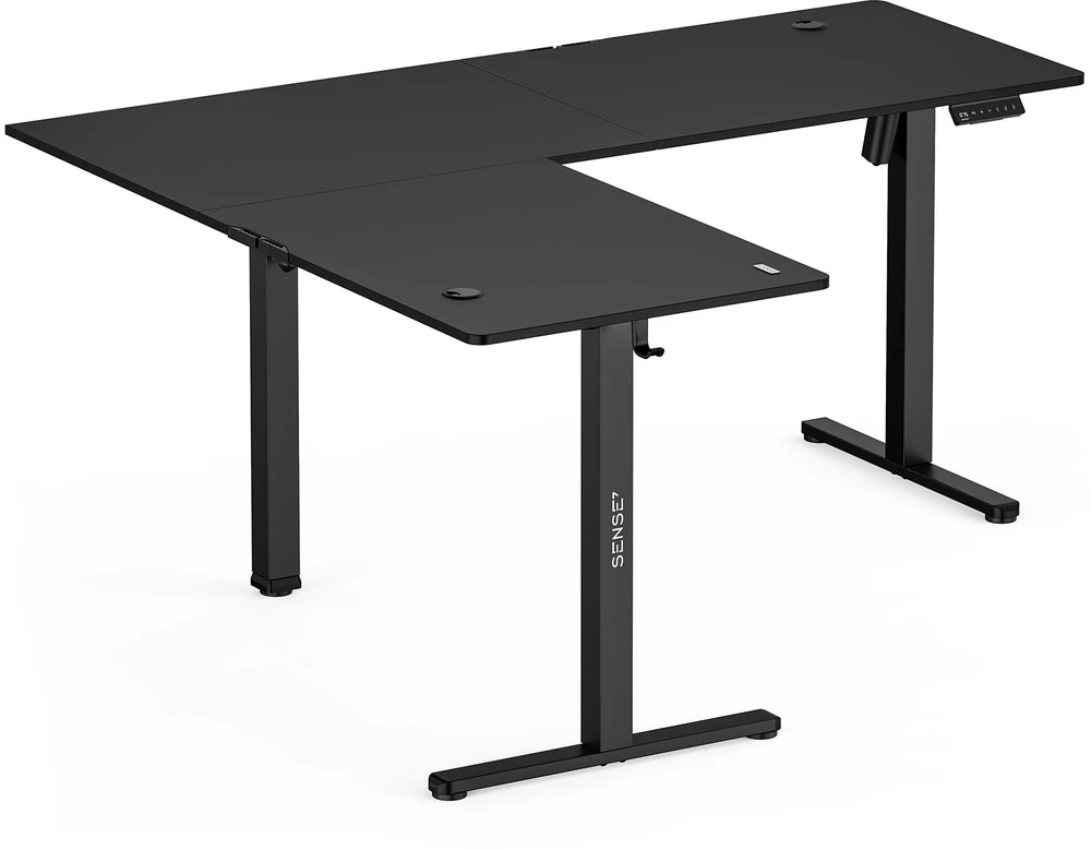 Biurko SENSE7 Nojo Light Corner Juoda 160 cm x 140 cm Juodas