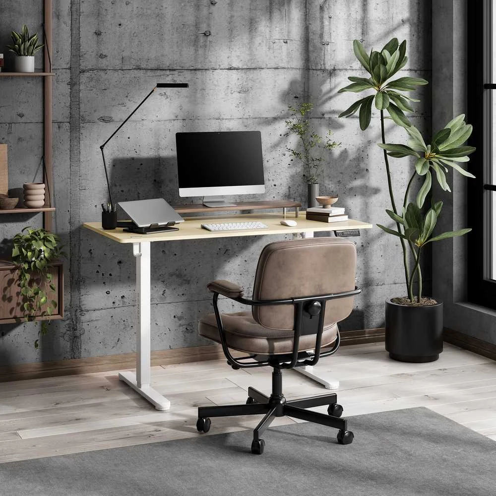 Rašomasis stalas SENSE7 NOJO LIGHT, šviesiai rudas-baltas, 120 × 60 cm