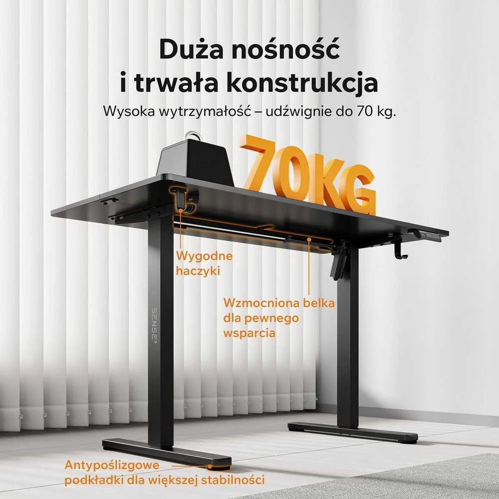 Rašomasis stalas SENSE7 NOJO LIGHT, šviesiai rudas-baltas, 120 × 60 cm