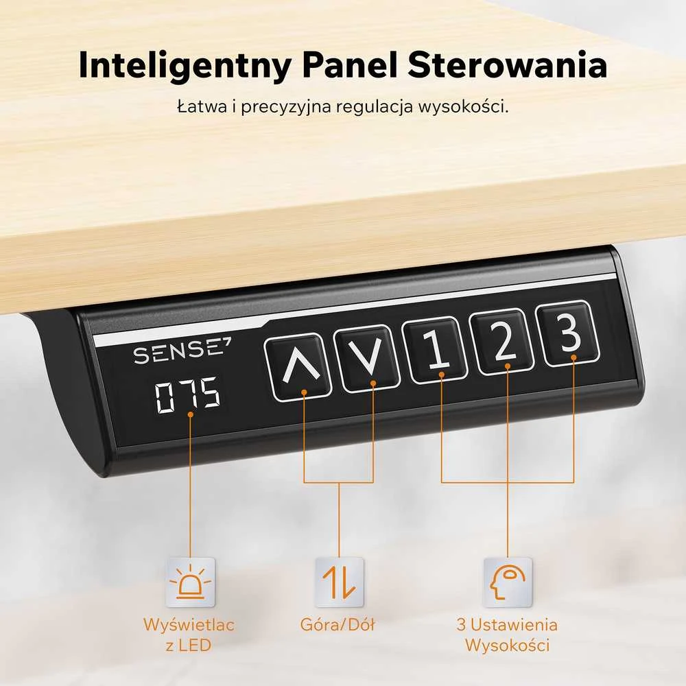 Rašomasis stalas SENSE7 NOJO LIGHT, šviesiai rudas-baltas, 120 × 60 cm