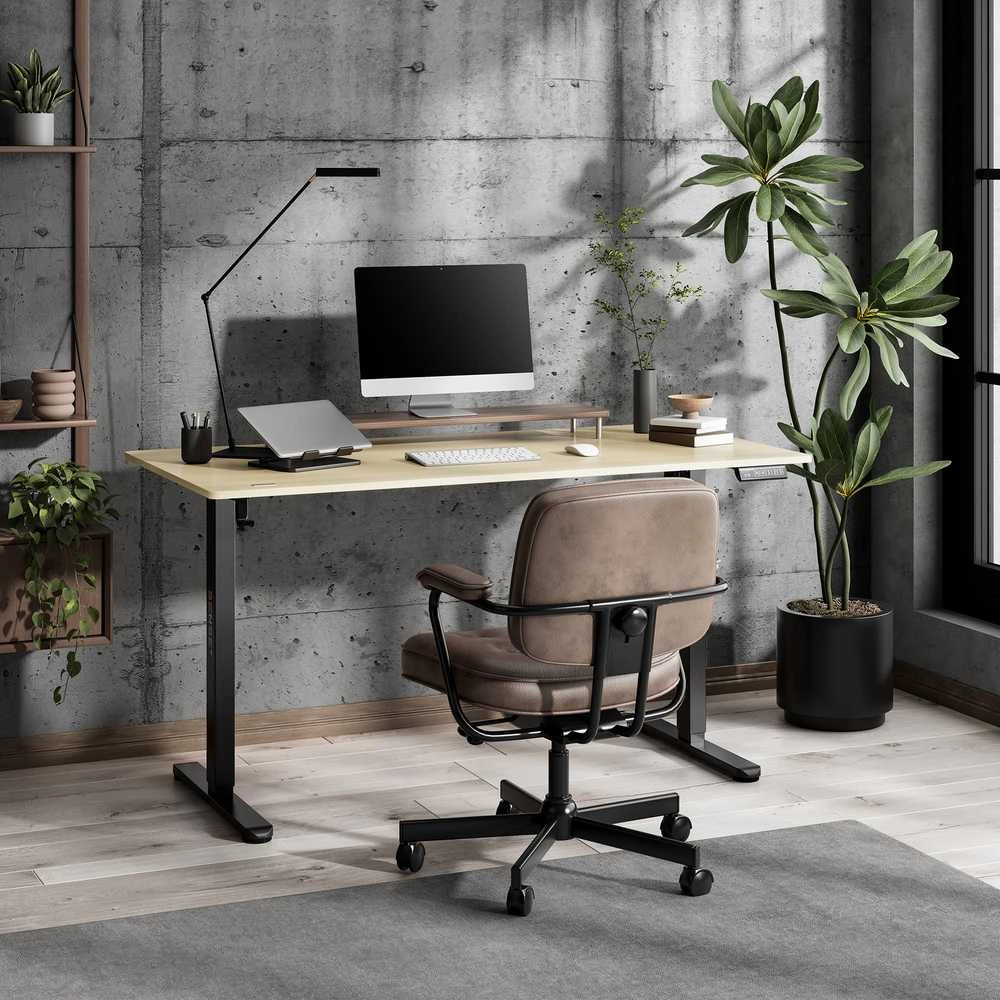 Rašomasis stalas SENSE7 NOJO LIGHT, šviesiai rudos ir juodos spalvos, 140×70 cm