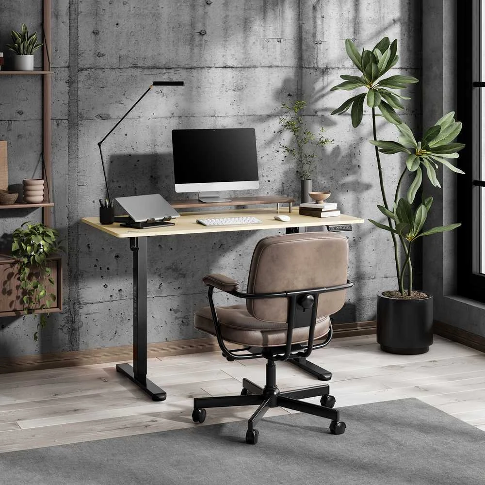 Rašomasis stalas SENSE7 NOJO LIGHT, šviesiai rudas-juodas, 120 × 60 cm