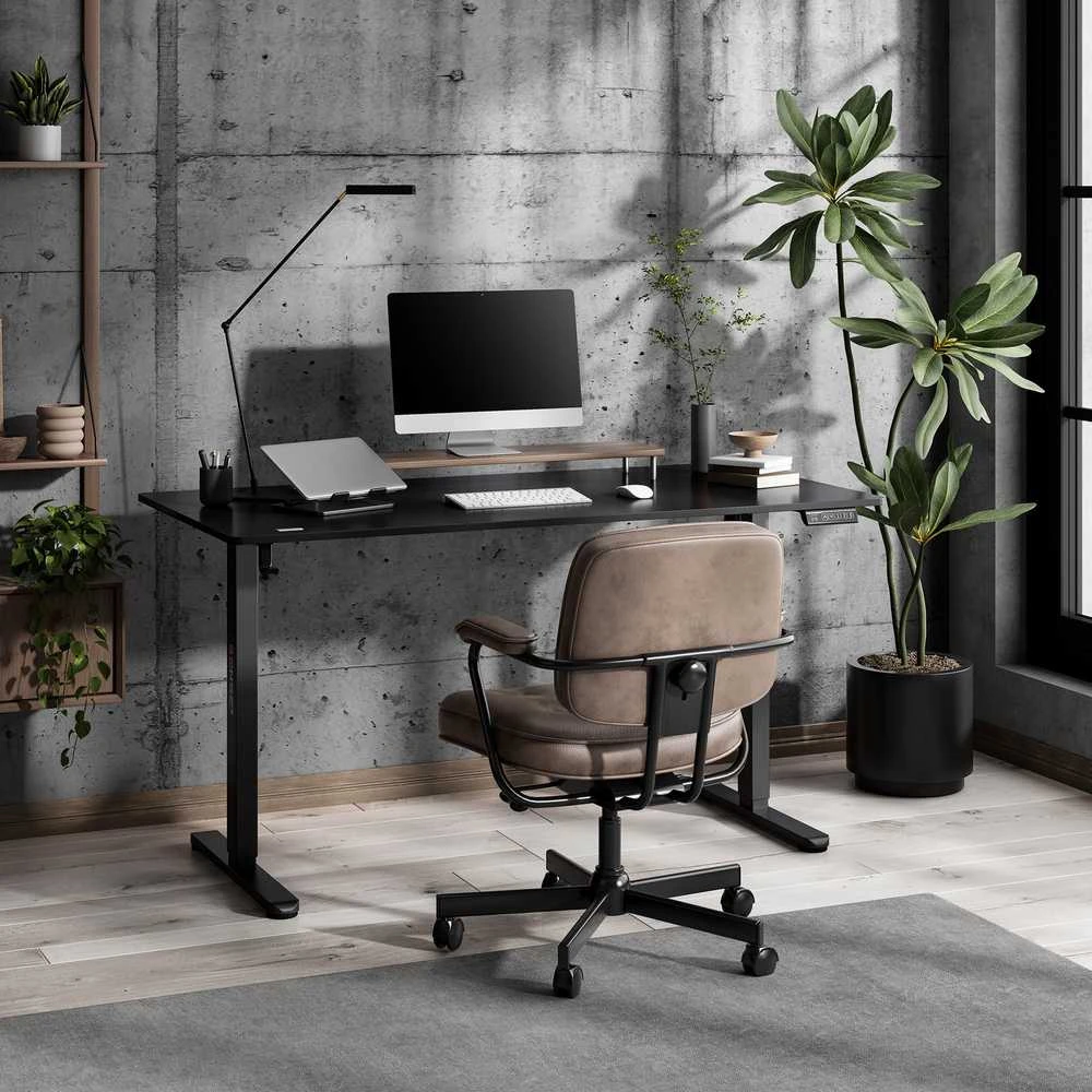 Rašomasis stalas SENSE7 NOJO LIGHT, juodos spalvos, 140×70 cm