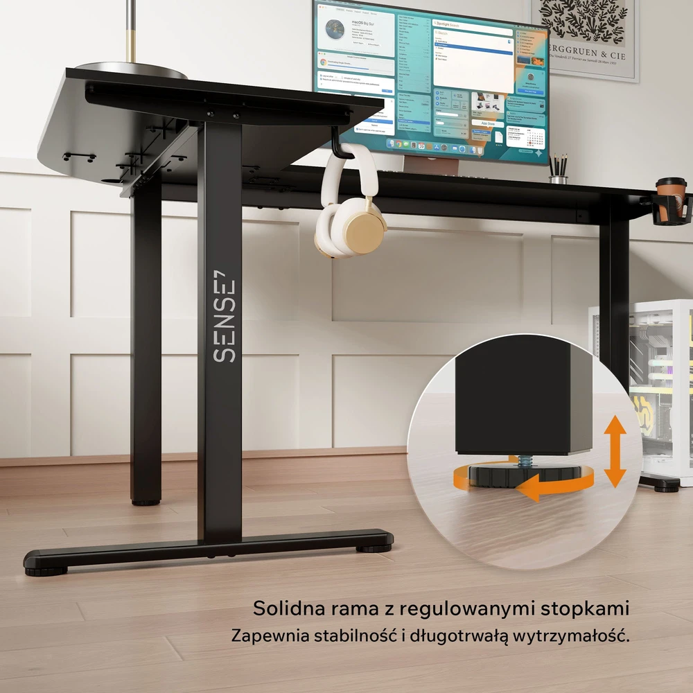 Biurko SENSE7 Rong narożne juoda
