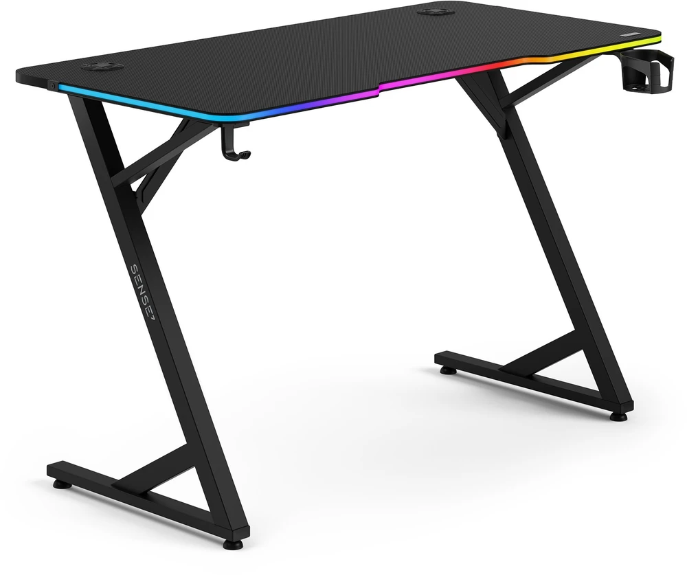 Biurko SENSE7 VOLT RGB juoda 120x60