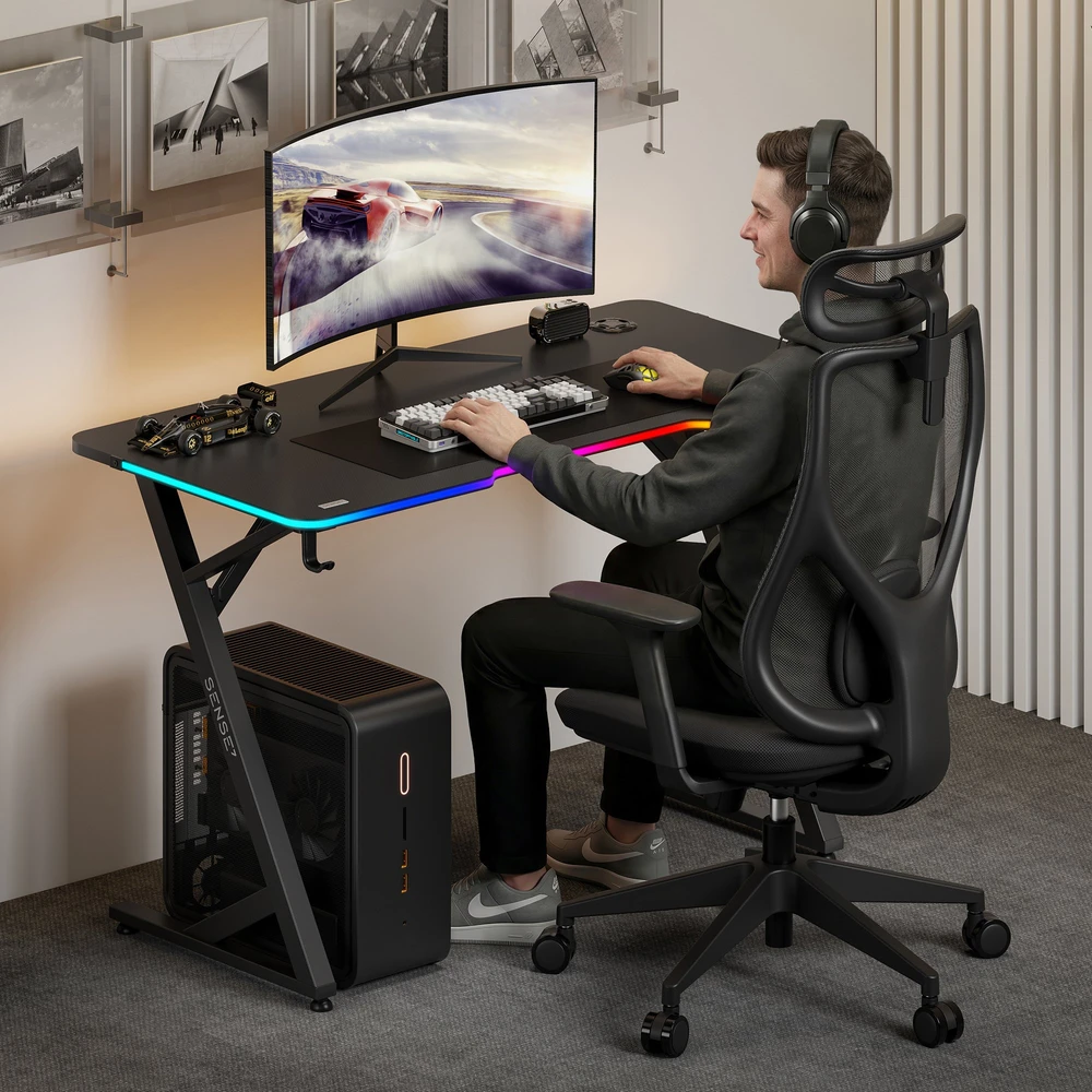 Biurko SENSE7 VOLT RGB juoda 120x60
