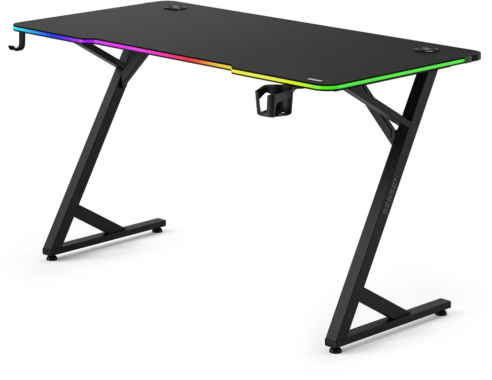 Biurko SENSE7 VOLT RGB juoda 140x70