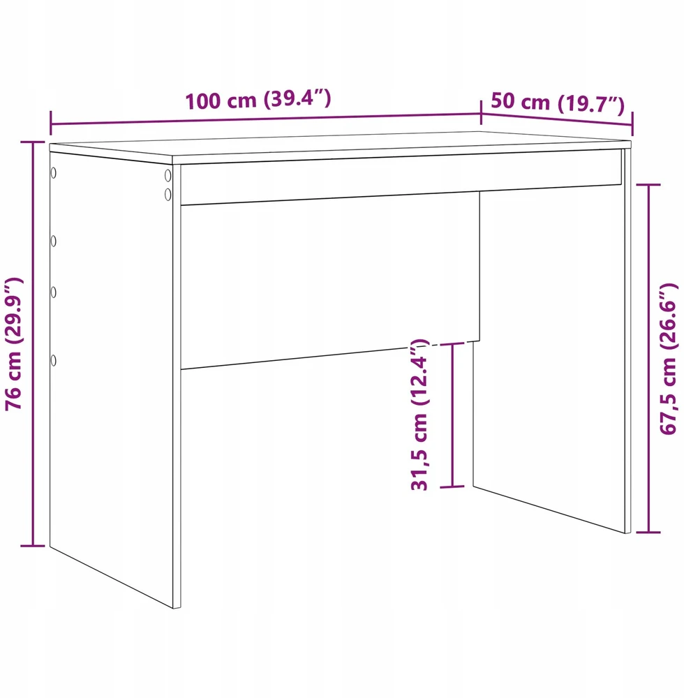 Stalas Pilkas Sonoma 100 x 50 x 76 cm