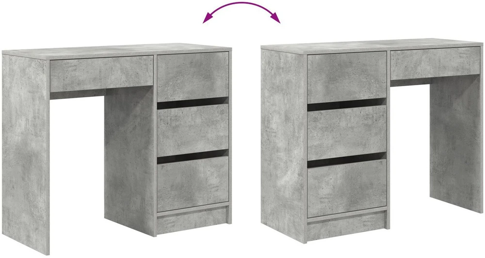 Stalas Betono pilka Apdirbta mediena 90 x 37.5 x 75 cm