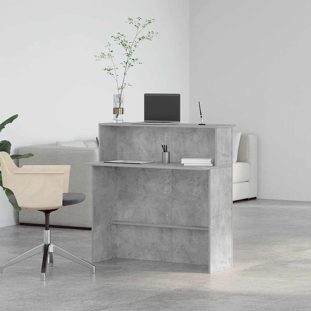 Registratūra, betono pilkas, 100x50x103,5 cm, apdirbta mediena