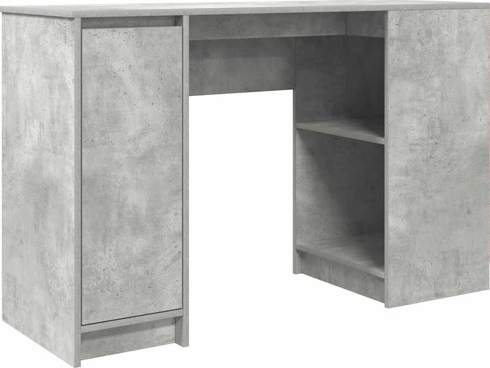 Rašomasis stalas, betono pilkas, 120x42x76 cm, apdirbta mediena