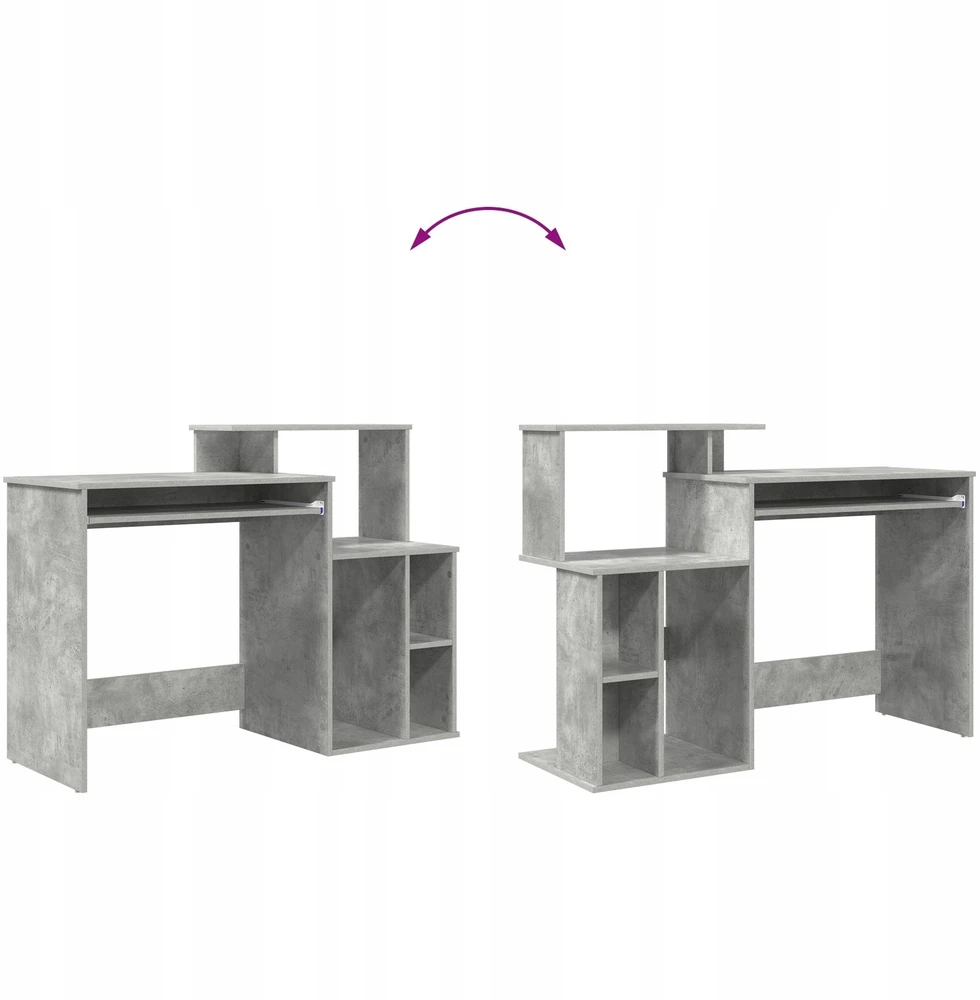 Stalas Betono pilka 120,5 x 44 x 88,5 cm Apdirbta mediena