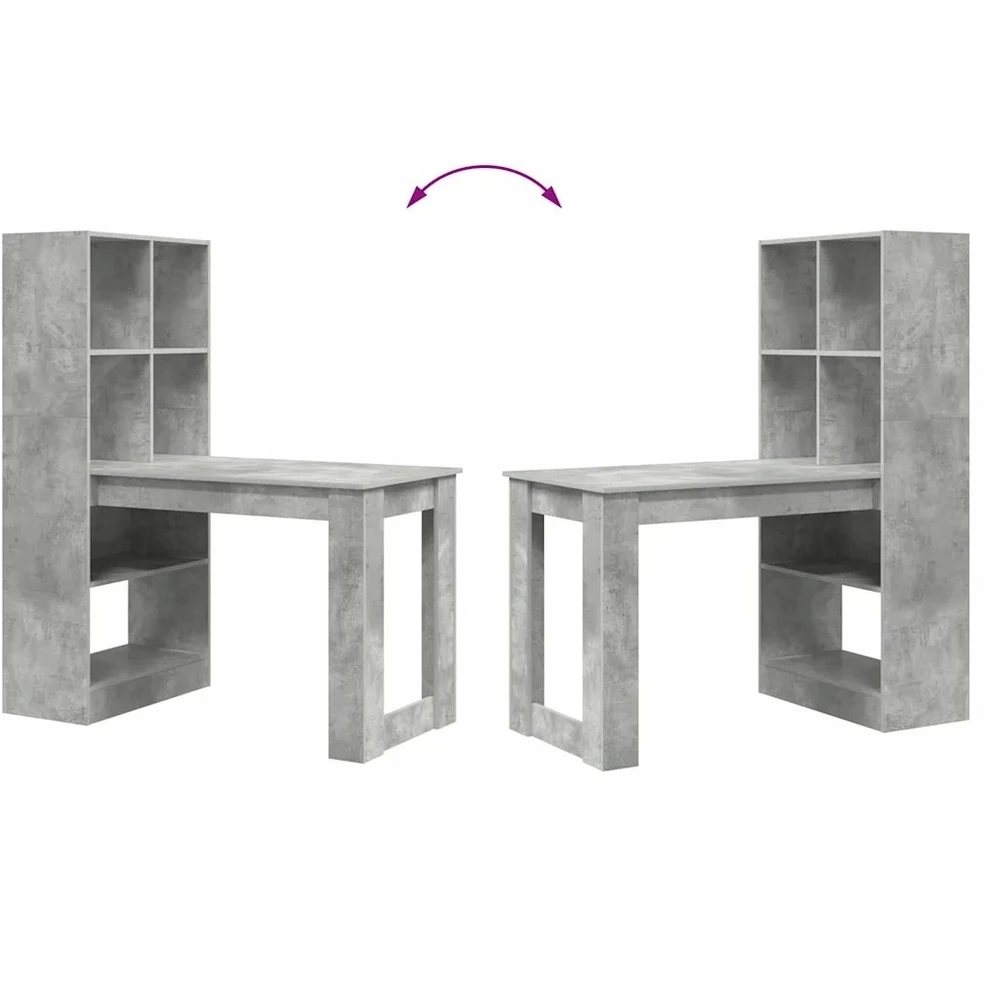 Stalas Betono pilka 122 x 67 x 145 cm Apdirbta mediena