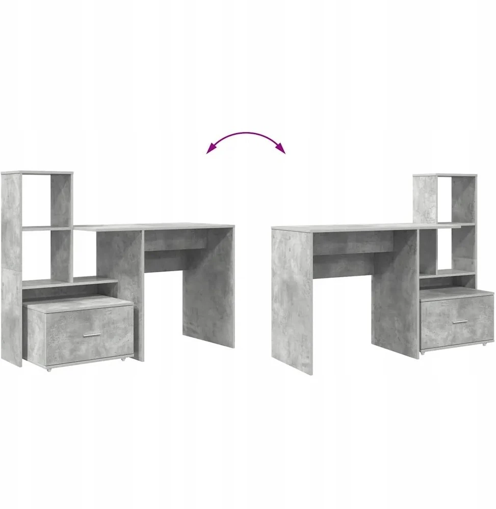 Stalas Betono pilka Apdirbta mediena 131,5 x 50 x 106,5 cm