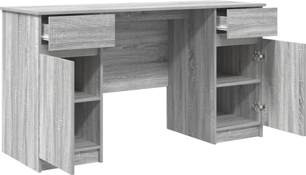 Stalas Pilka sonoma ąžuolo Apdirbta mediena 140 x 49 x 76 cm