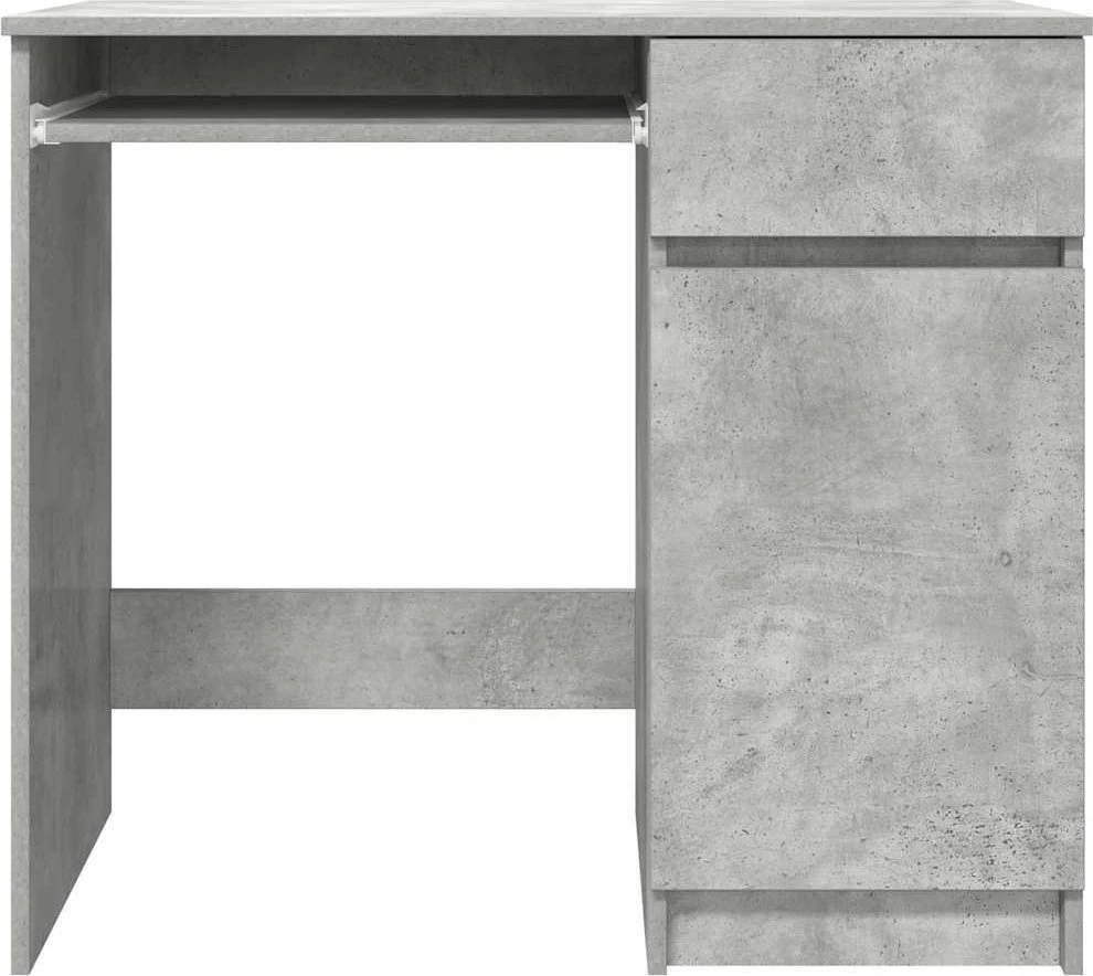 Rašomasis stalas, betono pilkos, 86x49x76 cm, apdirbta mediena
