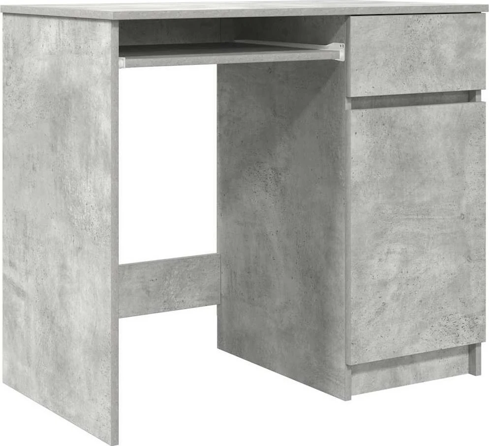 Rašomasis stalas, betono pilkos, 86x49x76 cm, apdirbta mediena