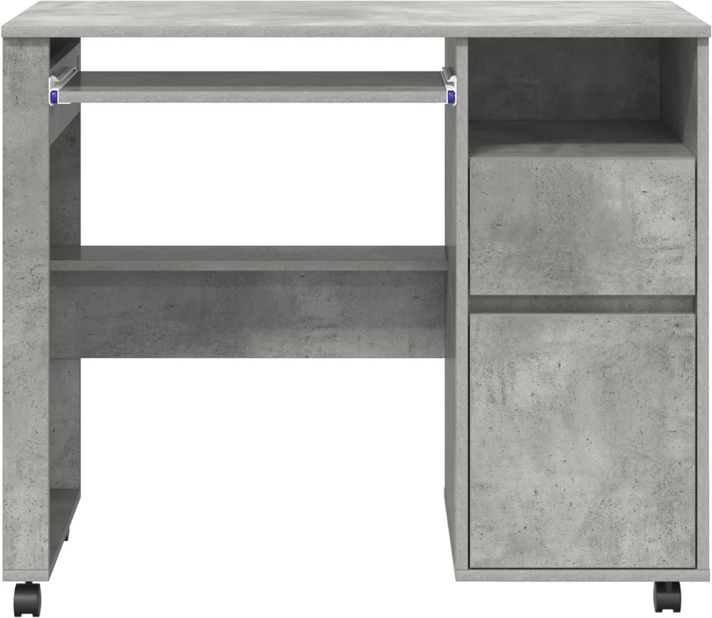 Stalas su ratais Betono pilka Apdirbta mediena 91 x 50 x 77 cm