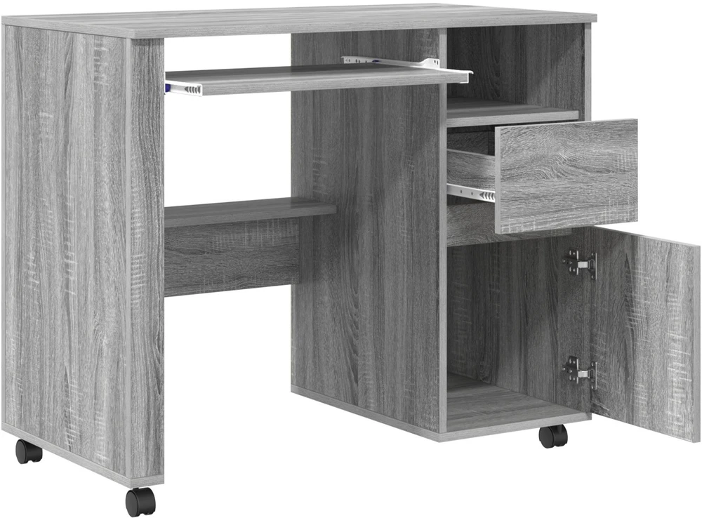 Stalas su ratais Pilkas Sonoma Apdirbta mediena 91 x 50 x 77 cm