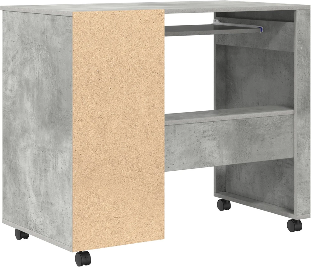 Stalas su ratais Betono pilka Apdirbta mediena 91 x 50 x 77 cm