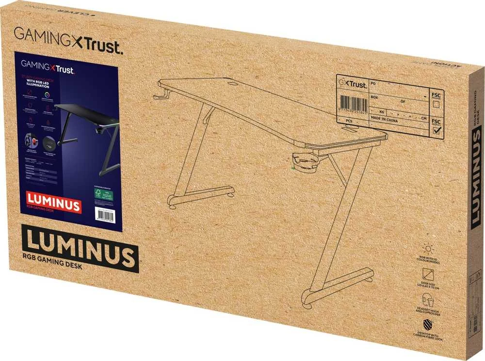 TRUST GXT709 LUMINUS RGB stalas (Juodas)