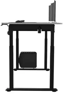 ULTRADESK UPLIFT Biurko 160x75 cm, 72-118 cm, juoda-balta