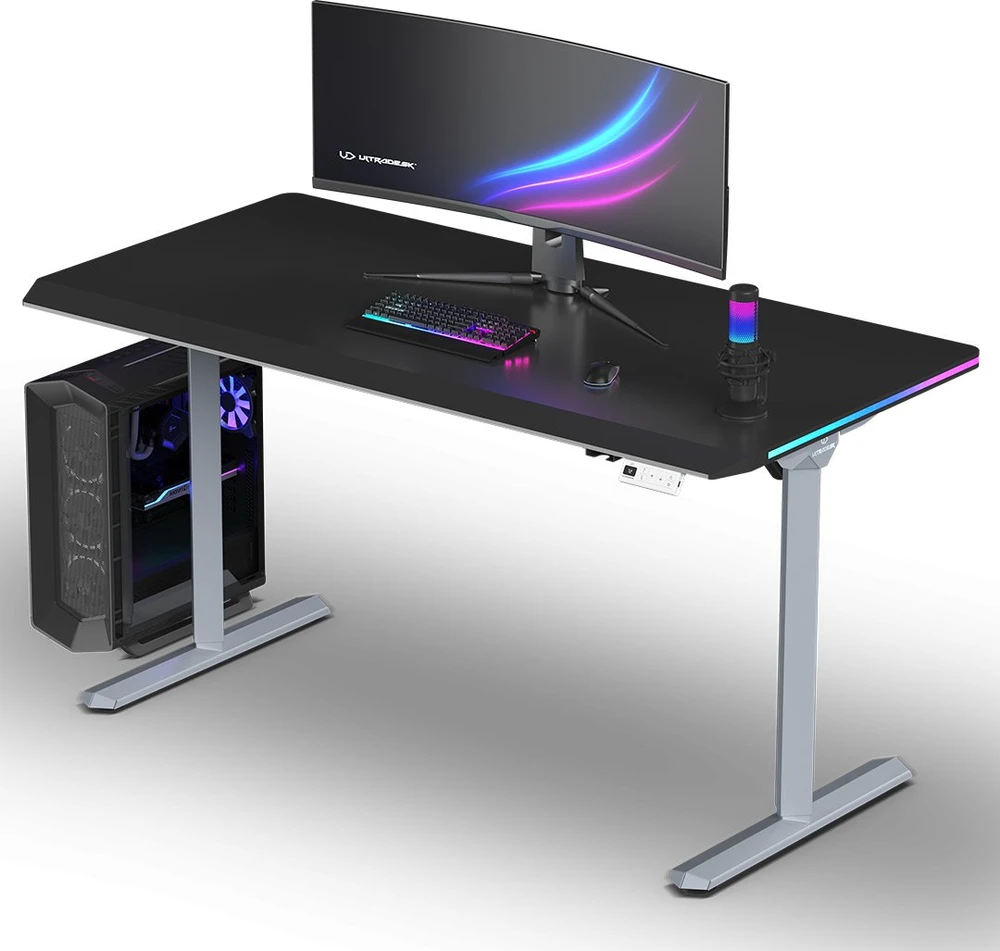 ULTRADESK QUEST žaidimų stalas, 140x70cm, 72-120cm, pilkai juodas