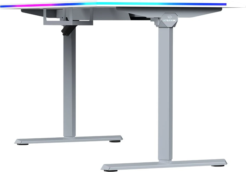 ULTRADESK QUEST žaidimų stalas, 140x70cm, 72-120cm, pilkai baltas
