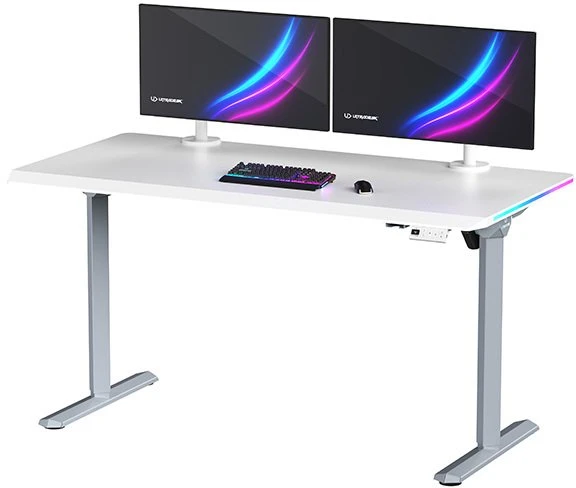 ULTRADESK QUEST žaidimų stalas, 140x70cm, 72-120cm, pilkai baltas