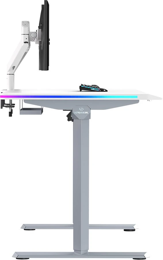 ULTRADESK QUEST žaidimų stalas, 140x70cm, 72-120cm, pilkai baltas