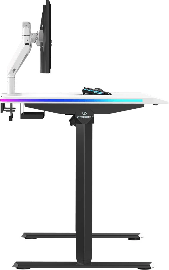 ULTRADESK QUEST žaidimų stalas, 140x70cm, 72-120cm, juoda-balta