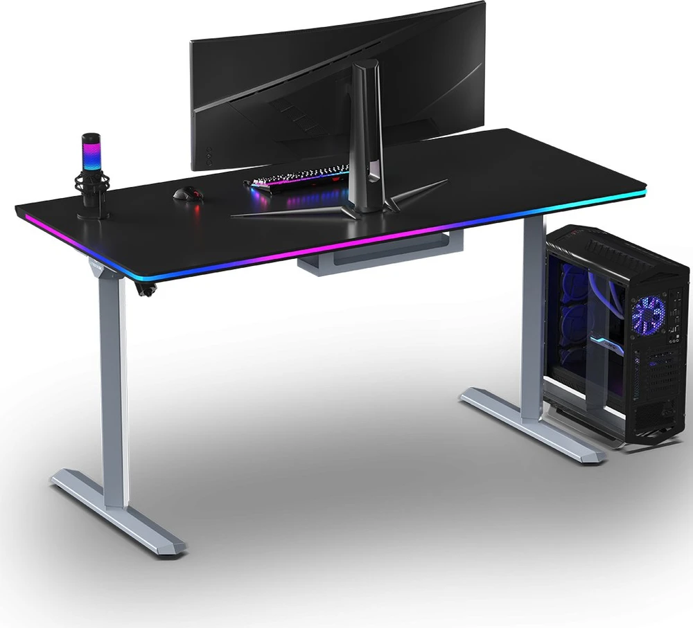 ULTRADESK QUEST žaidimų stalas, 140x70cm, 72-120cm, pilkai juodas