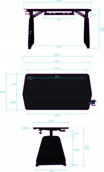 Žaidimų stalas Ultradesk Booster Gaming Desk, Glass LED RGB, Juodas