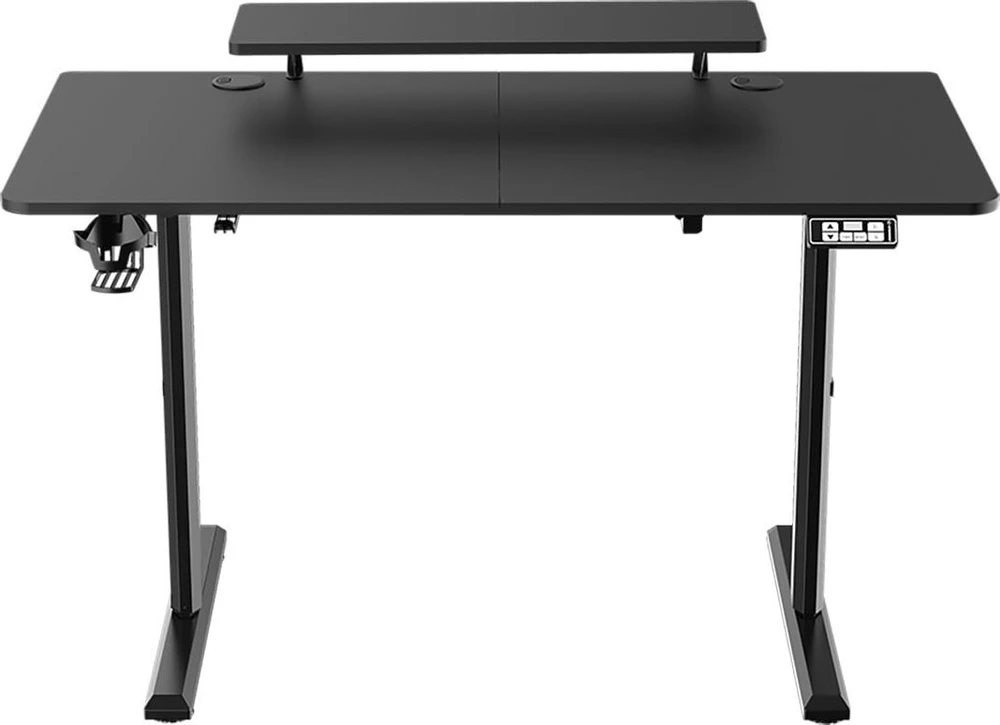 ULTRADESK HIGHLANDER Juodas Biurko su elektryczną regulacją aukščio su laikikliu ausinės i kable 120X60 cm, juoda