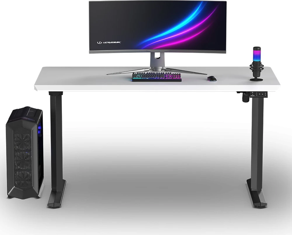 ULTRADESK QUEST žaidimų stalas, 140x70cm, 72-120cm, juoda-balta