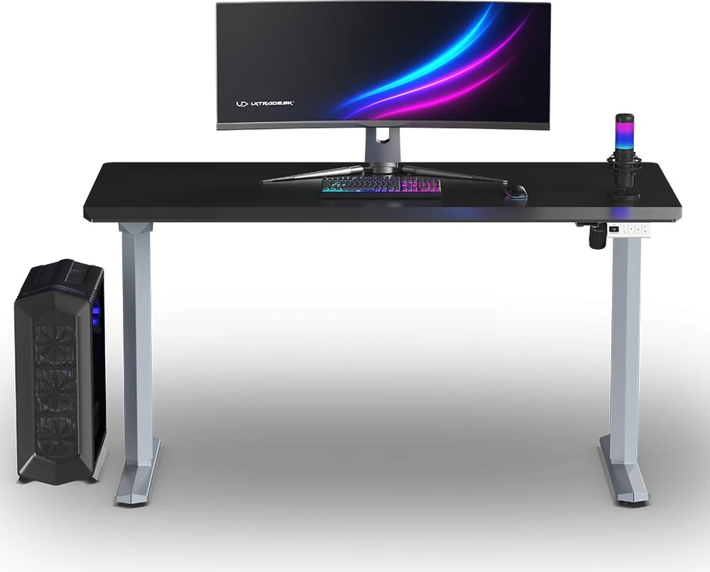 ULTRADESK QUEST žaidimų stalas, 140x70cm, 72-120cm, pilkai juodas