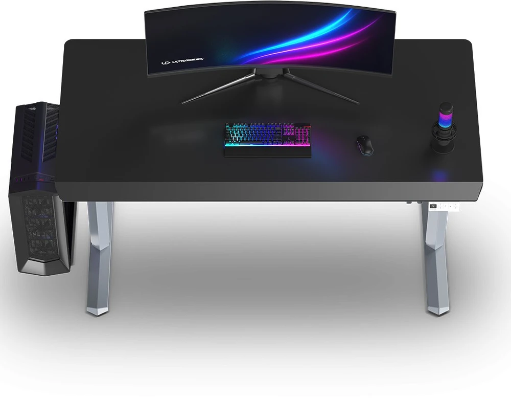 ULTRADESK QUEST žaidimų stalas, 140x70cm, 72-120cm, pilkai juodas