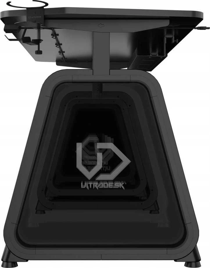 Žaidimų stalas Ultradesk Booster Gaming Desk, Glass LED RGB, Juodas