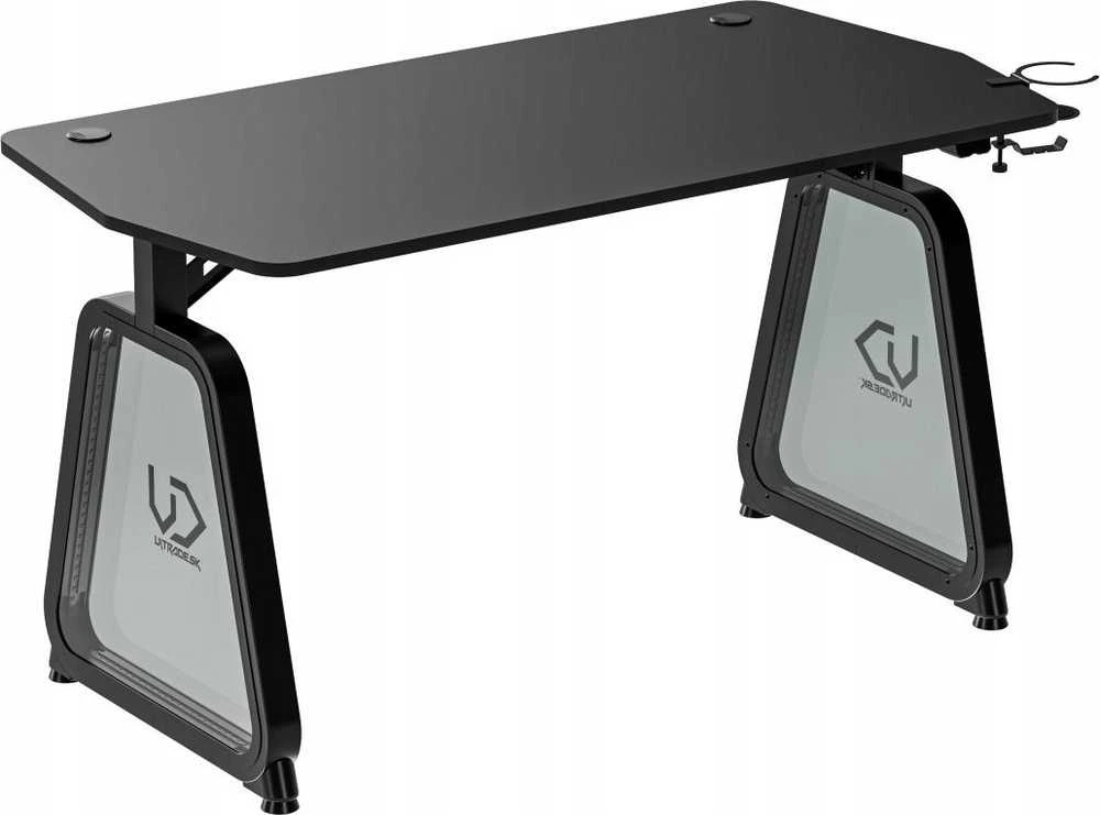 Žaidimų stalas Ultradesk Booster Gaming Desk, Glass LED RGB, Juodas
