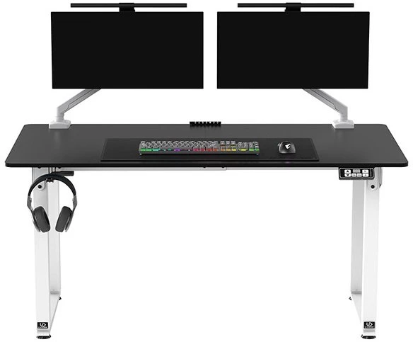 ULTRADESK UPLIFT Biurko 160X75 cm, 72-118 cm, baltai-juodas