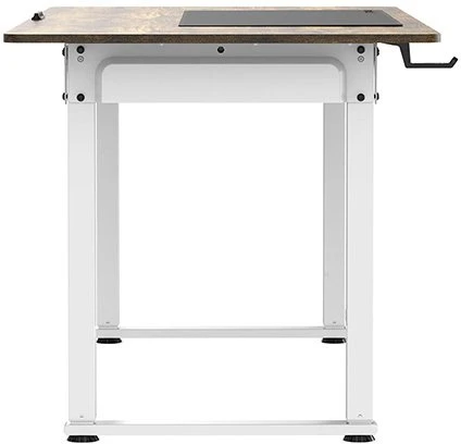 ULTRADESK UPLIFT Biurko 160x75 cm, 72-118 cm, balta ir-ruda