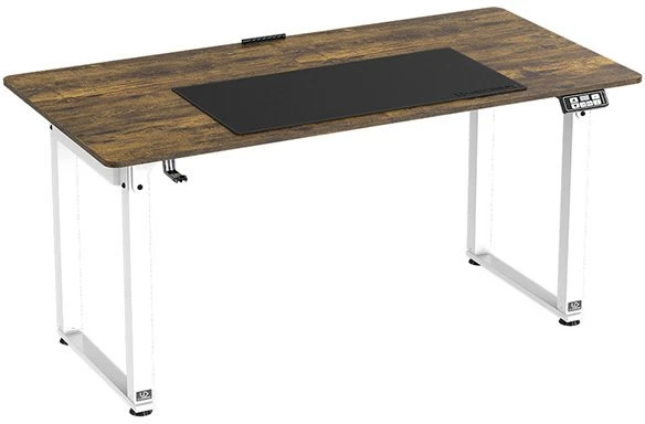 ULTRADESK UPLIFT Biurko 160x75 cm, 72-118 cm, balta ir-ruda