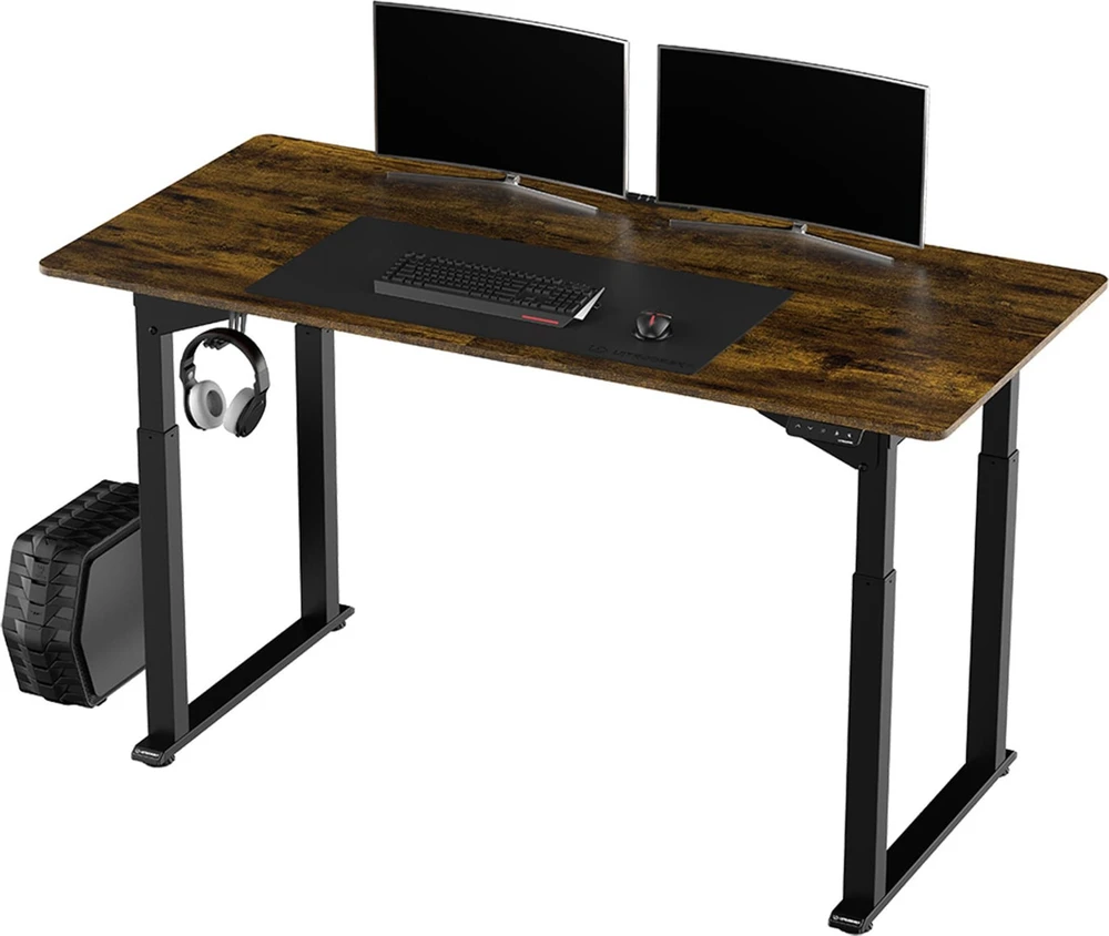 ULTRADESK UPLIFT Biurko 160x75 cm, 72-118 cm, juoda-ruda