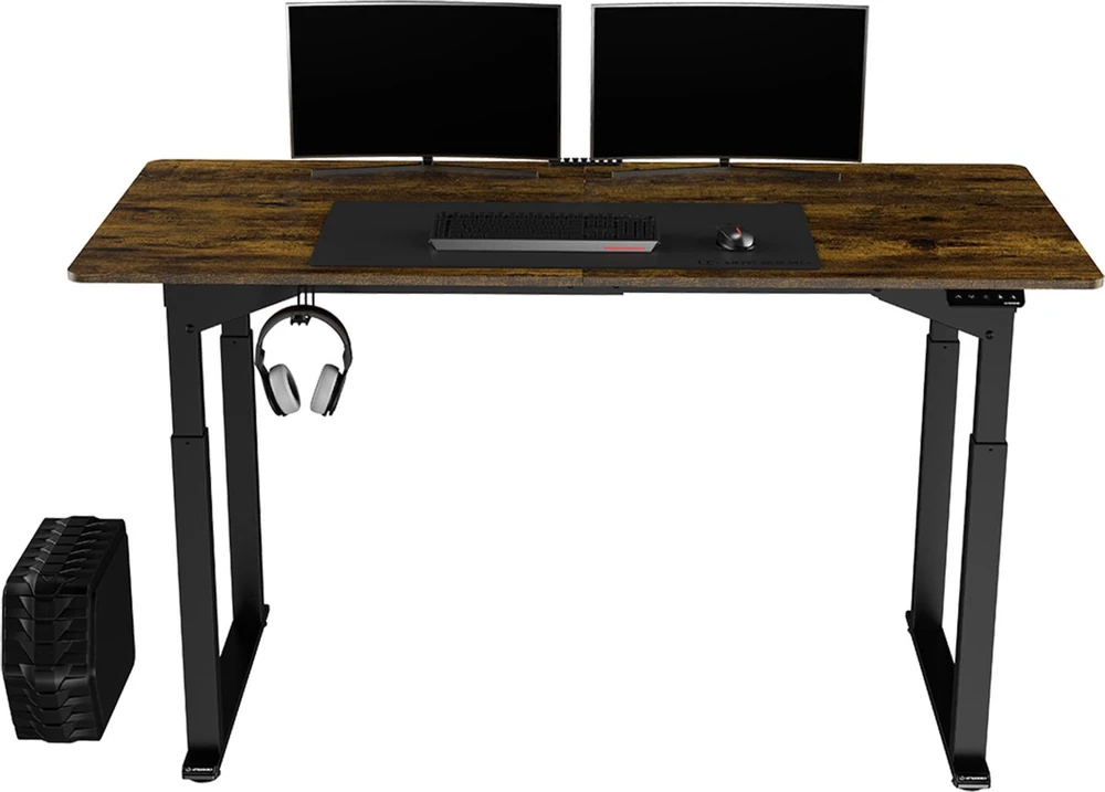 ULTRADESK UPLIFT Biurko 160x75 cm, 72-118 cm, juoda-ruda