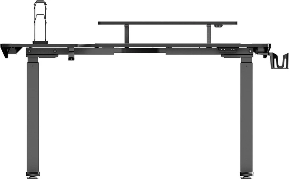 Reguliuojamo aukščio kampinis žaidimų stalas Ultradesk Winger LED RGB, Juodos spalvos