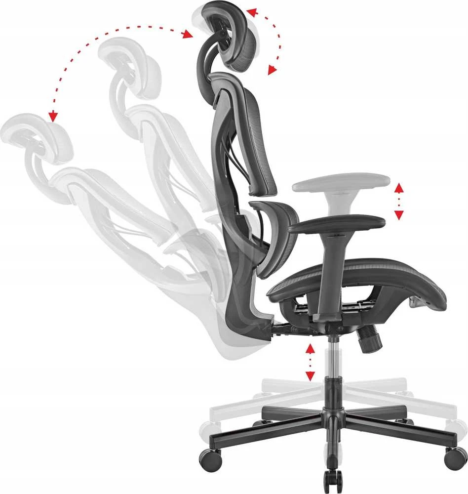 Ergonomiška biuro kėdė su reguliavimo mechanizmais