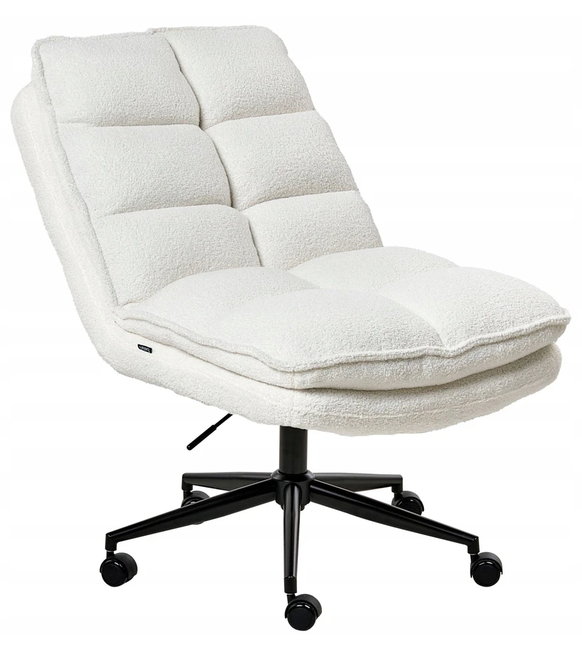 Beliani Biuro kėdė ADDISON Boucle balta