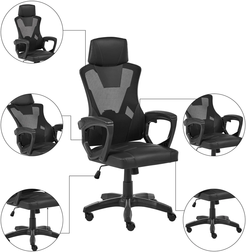 Beliani Biuro kėdė IGNIS dirbtinė oda juoda