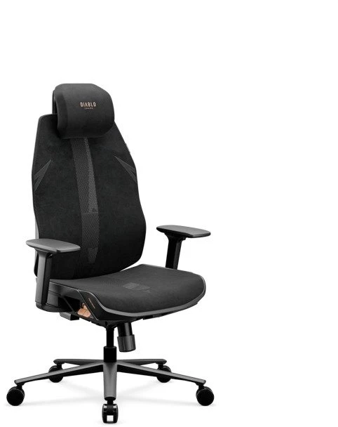 Diablo Chairs V-Flash juoda darbo kėdė su atlošu galvai