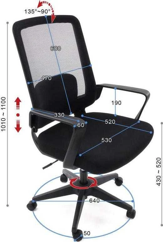 Ergosolid AMO-70 juoda biuro kėdė